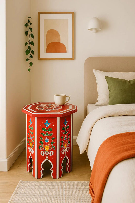 Hand-Painted Moroccan Side Table